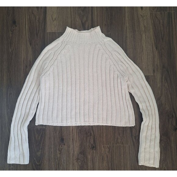 💙 American Eagle Soft Knit Cream Sweater Size M/L Comfy Cozy Preppy - Picture 7 of 7
